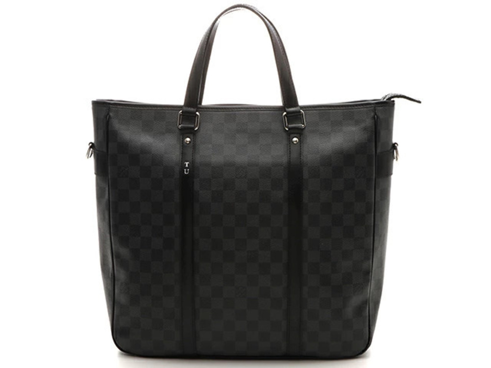 LOUIS VUITTON Tadao Tote Bag Damier Graphite Black